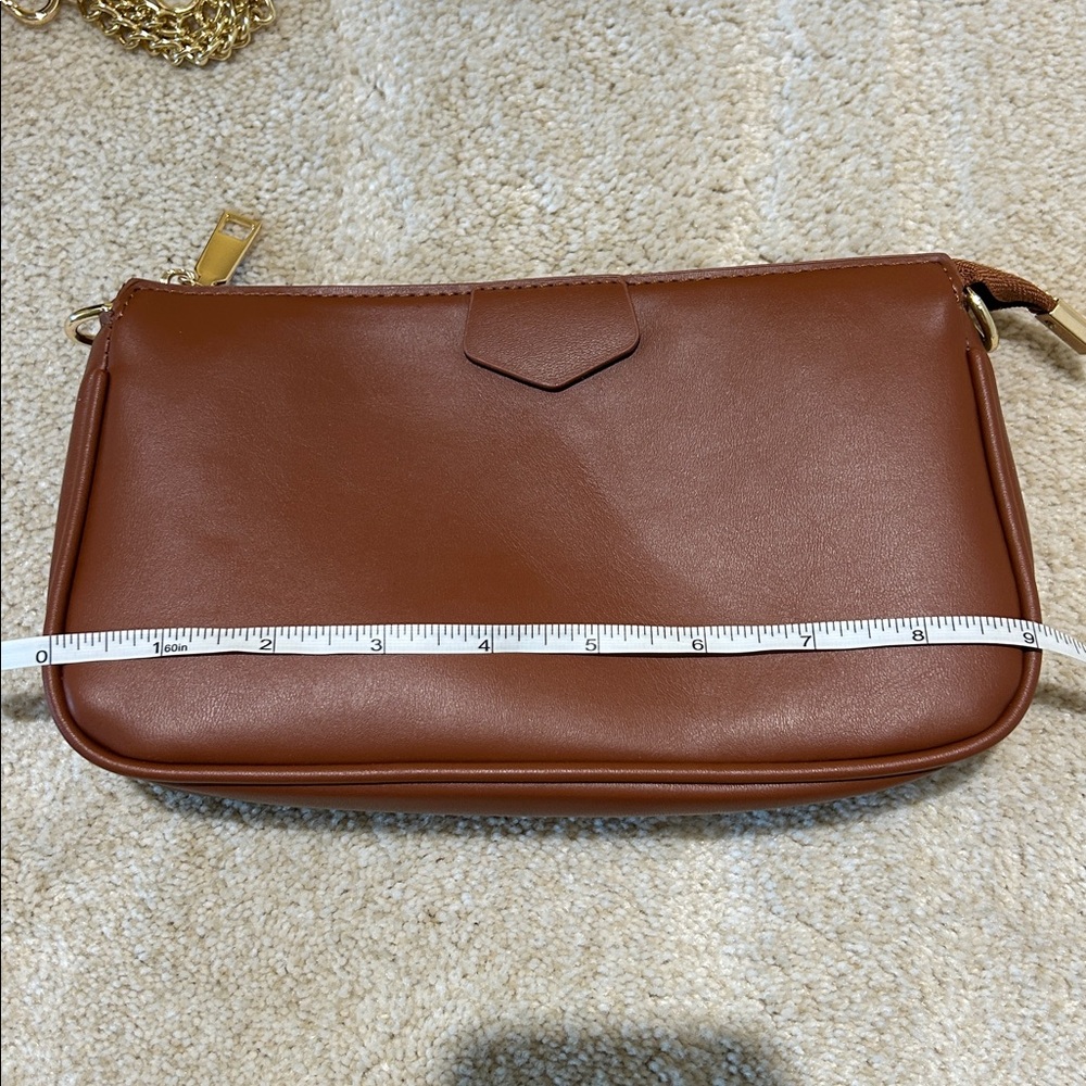 Brown Vegan Leather Women's 3 Piece Bag Set - Picture 2 of 10